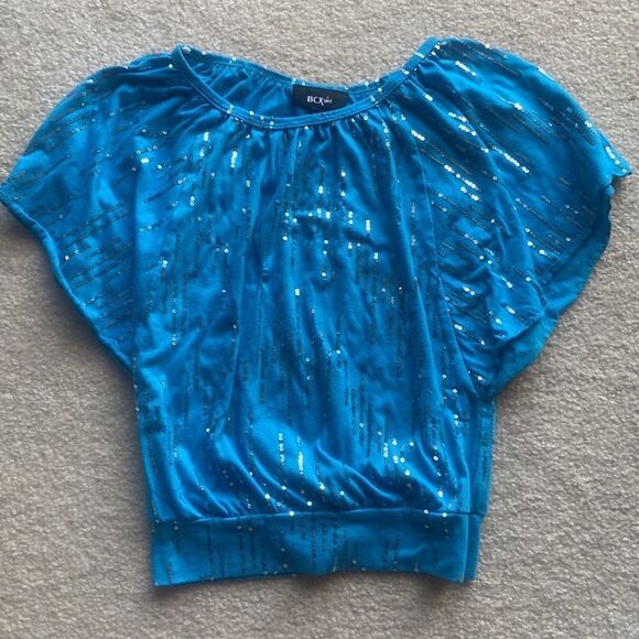 BCX Girl Turquoise Sequined Top! - Picture 7 of 7